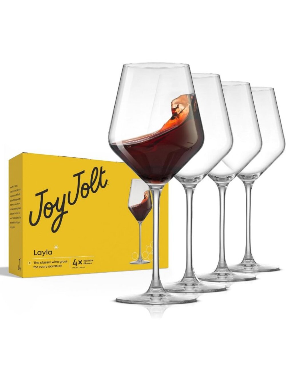Elegant Italian Red Wine Glasses, Set of 4 - 17 oz Clear Crystal Drinkware